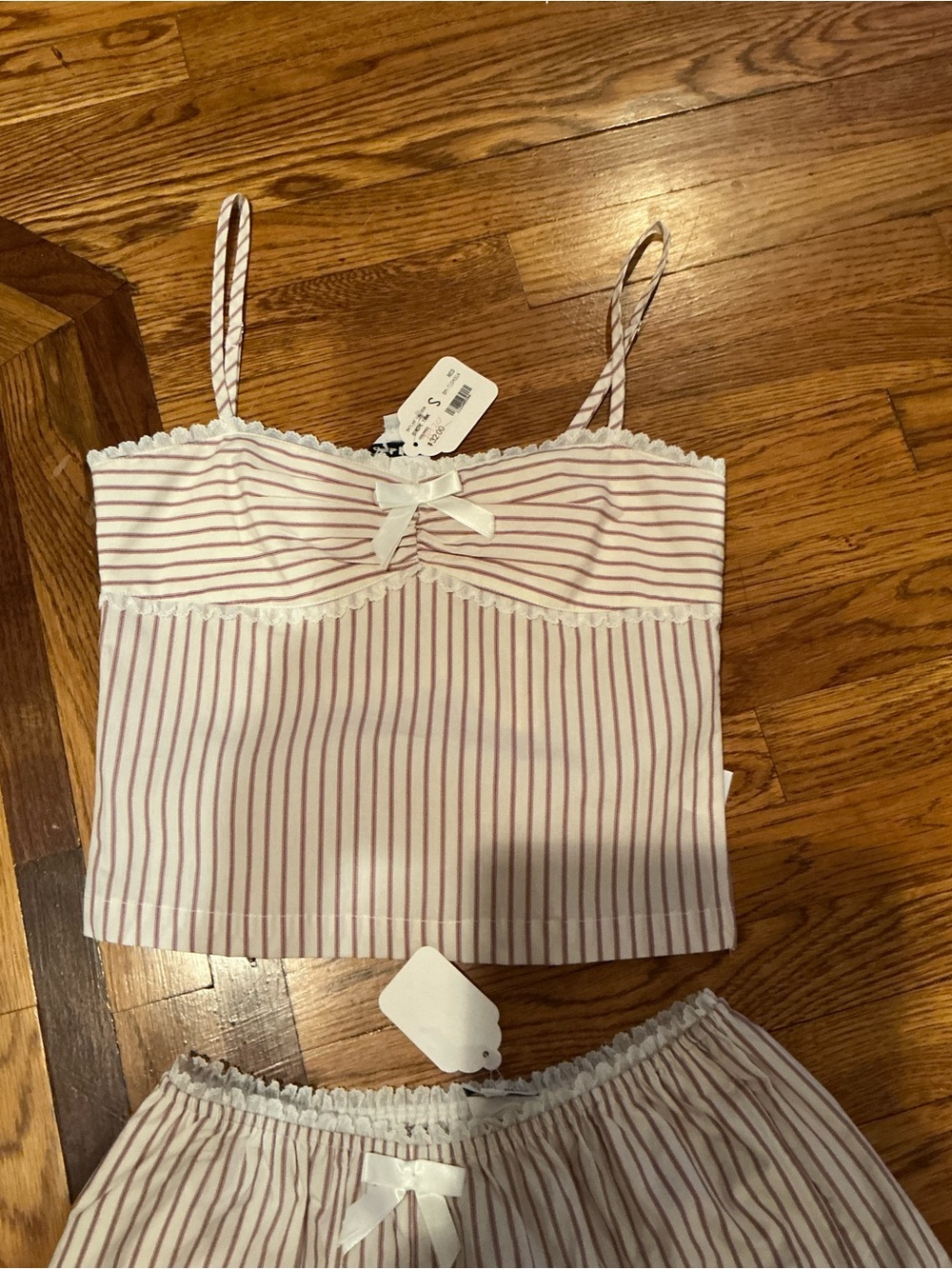 NWT Sky to Moon Striped Red & White Cami and Short Set Medium - Picture 3 of 10